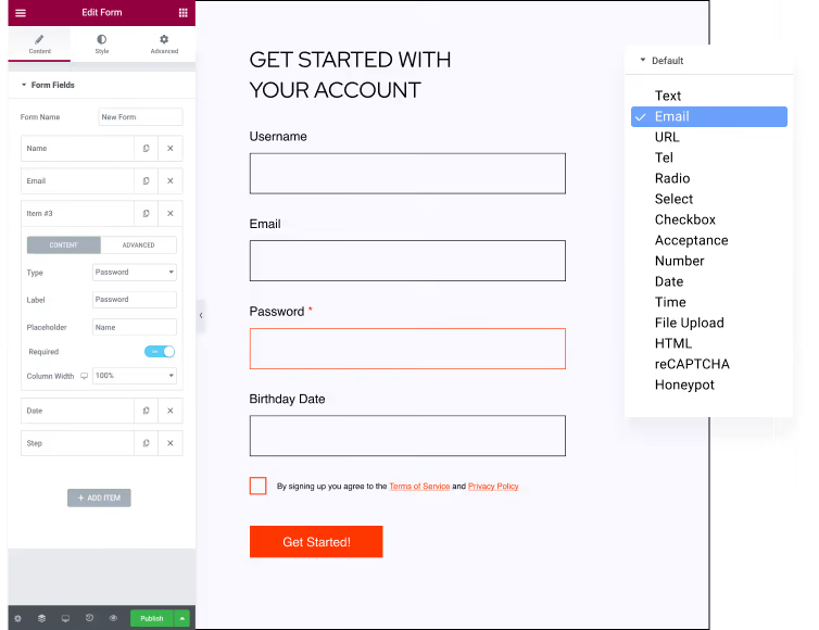 Elementor formulieren bouwer