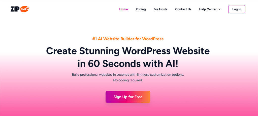 ZipWP website maken met AI